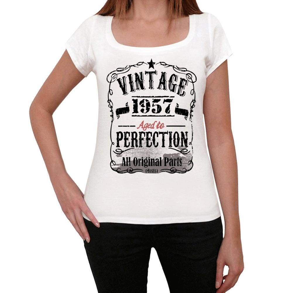 1957 Vintage Aged to Perfection Women's T-shirt White Birthday Gift 00491 ultrabasic-com.myshopify.com