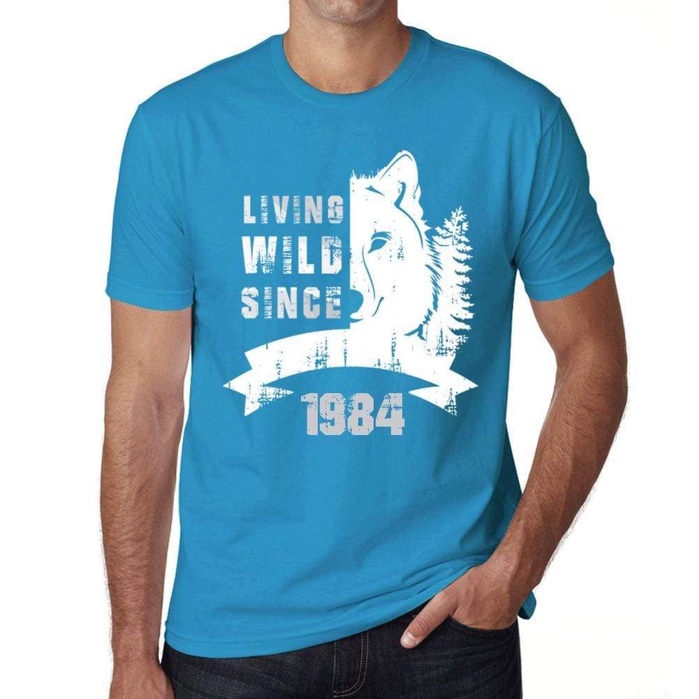 1984, Living Wild Since 1984 Men's T-shirt Blue Birthday Gift 00499 - ultrabasic-com