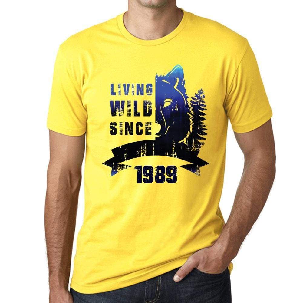 1989, Living Wild 2 Since 1989 Men's T-shirt Yellow Birthday Gift 00516 - ultrabasic-com