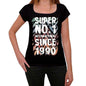 1990 Super No.1 Since 1990 Womens T-Shirt Black Birthday Gift 00506 - Black / Xs - Casual