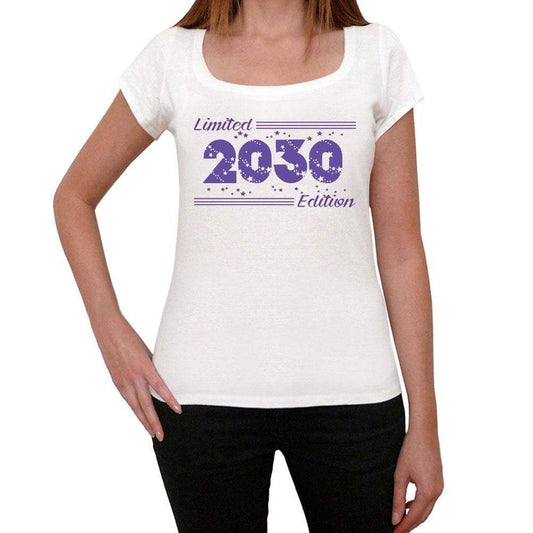 2030 Limited Edition Star Womens T-Shirt White Birthday Gift 00382 - White / Xs - Casual