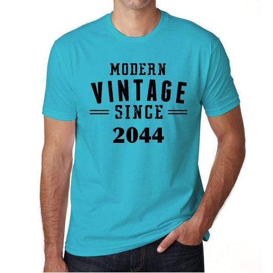 2044 Modern Vintage Blue Mens Short Sleeve Round Neck T-Shirt 00107 - Blue / S - Casual