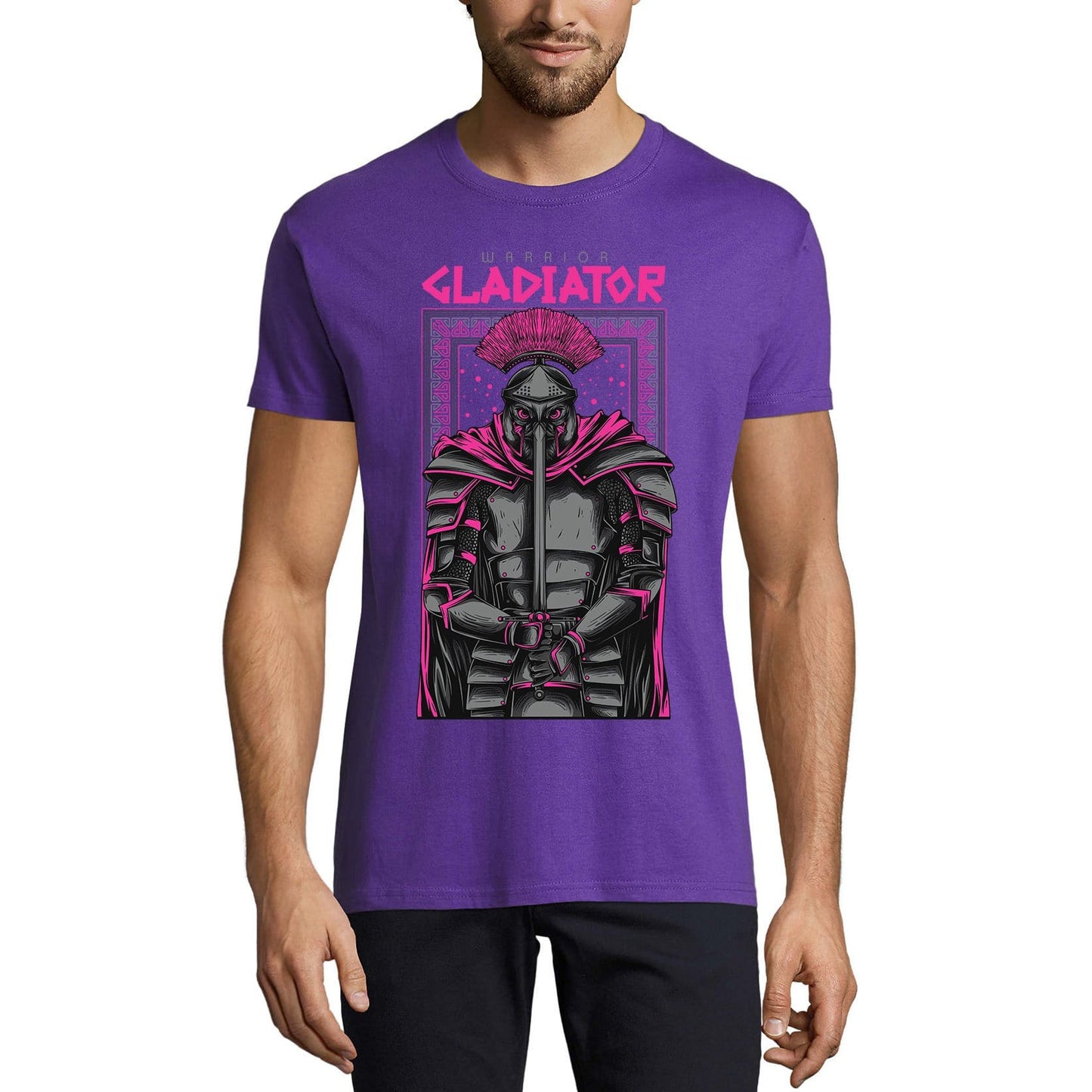 ULTRABASIC Men's Novelty T-Shirt Warrior Gladiator - Scary Short Sleeve Tee Shirt