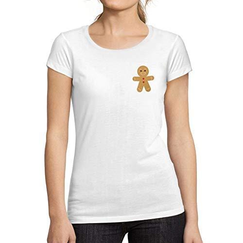 Ultrabasic - Femme Graphique Little Biscuit T-Shirt Action de Grâces Xmas Cadeau Idées Tee Blanco