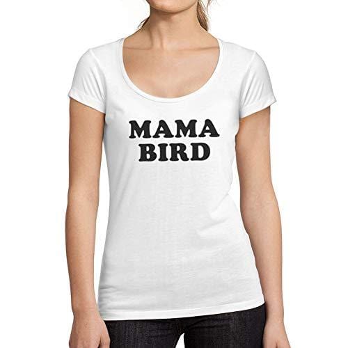 Ultrabasic - Tee-Shirt Femme col Rond Décolleté Mama Bird T-Shirt Blanc