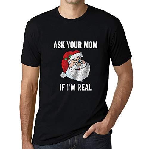 Ultrabasic - Homme T-Shirt Graphique Funny Santa Christmas T-Shirt Xmas Gift Ideas Noir Profond
