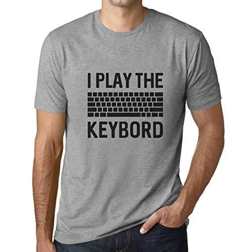 Ultrabasic - Homme T-Shirt Clavier de Joueur T-Shirt Cadeau Imprimé Tée-Shirt Gris Chiné