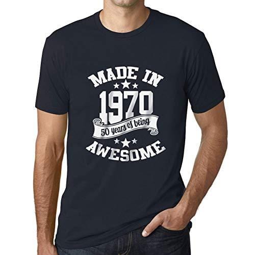 Ultrabasic - Homme T-Shirt Graphique Made in 1970 Idée Cadeau T-Shirt pour Le 50e Anniversaire Marine