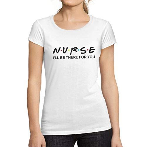 Ultrabasic - Femme Graphique Nurse T-Shirt Cadeau Tee Détendu Mode Blanco