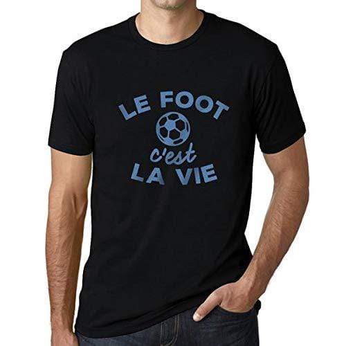 Homme T-Shirt Graphique Imprimé Vintage Tee Le Foot C'est la Vie Noir Profond