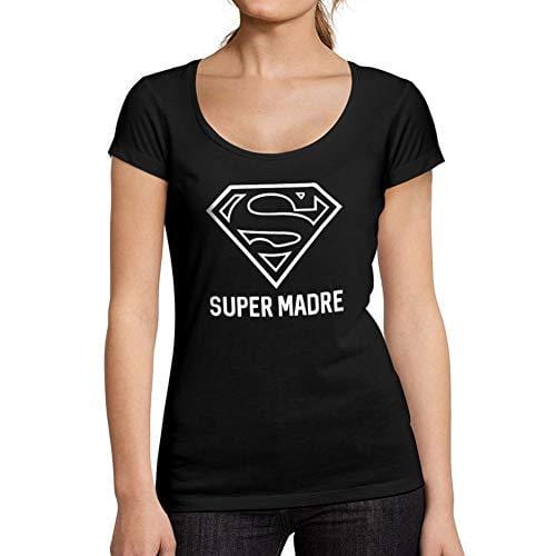 Ultrabasic - Femme Graphique Super Madre T-Shirt Cadeau Idées Tee Noir Profond