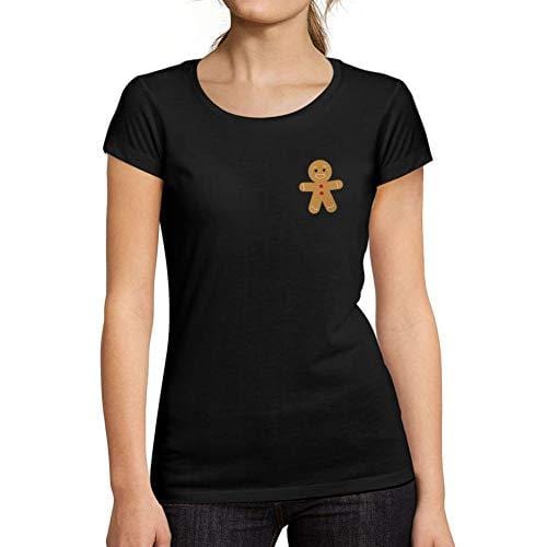 Ultrabasic - Femme Graphique Little Biscuit T-Shirt Action de Grâces Xmas Cadeau Idées Tee Noir Profond