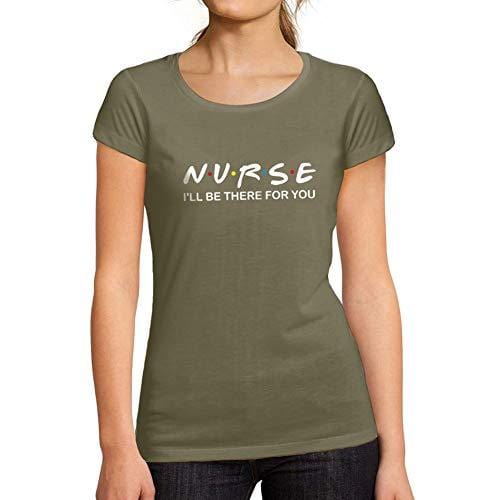 Ultrabasic - Femme Graphique Nurse T-Shirt Cadeau Tee Détendu Mode Kaki