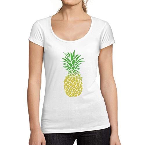 Ultrabasic - Tee-Shirt Femme col Rond Décolleté T-Shirt Drôle D'ananas