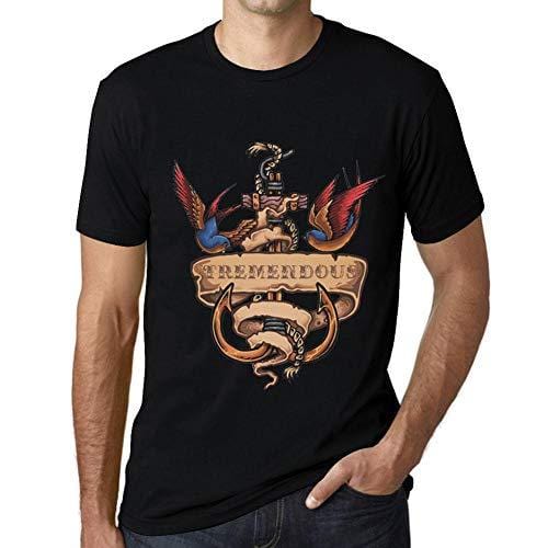 Ultrabasic - Homme T-Shirt Graphique Anchor Tattoo Tremendous Noir Profond