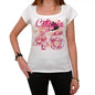46 Catania City With Number Womens Short Sleeve Round White T-Shirt 00008 - White / Xs - Casual
