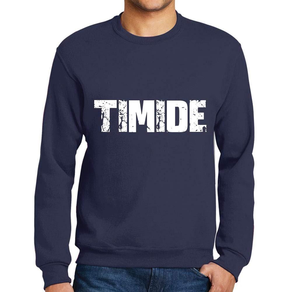 Ultrabasic Homme Imprimé Graphique Sweat-Shirt Popular Words TIMIDE French Marine