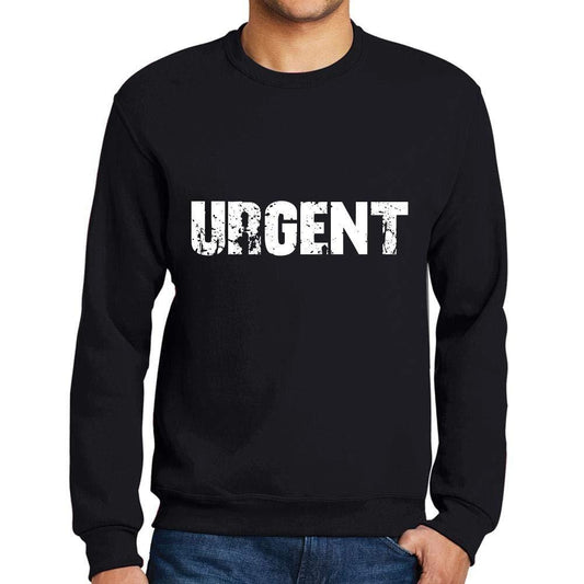 Ultrabasic Homme Imprimé Graphique Sweat-Shirt Popular Words Urgent Noir Profond