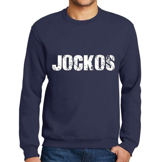Ultrabasic Homme Imprimé Graphique Sweat-Shirt Popular Words JOCKOS French Marine