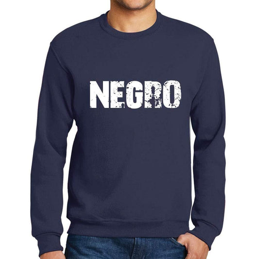 Ultrabasic Homme Imprimé Graphique Sweat-Shirt Popular Words Negro French Marine