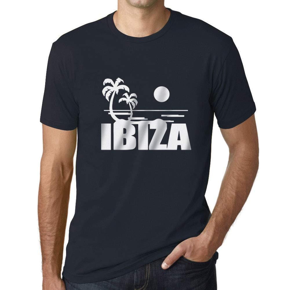 Ultrabasic - Homme T-Shirt Graphique Ibiza Printed Lettering Holidays Marine