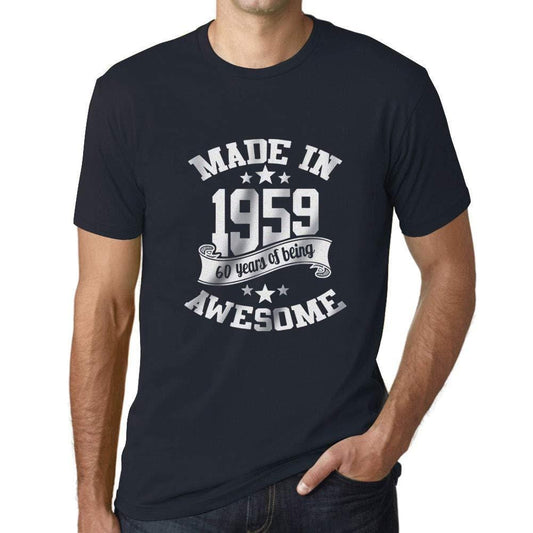 Ultrabasic - Homme T-Shirt Graphique Made in 1959 Awesome 60ème Anniversaire Marine