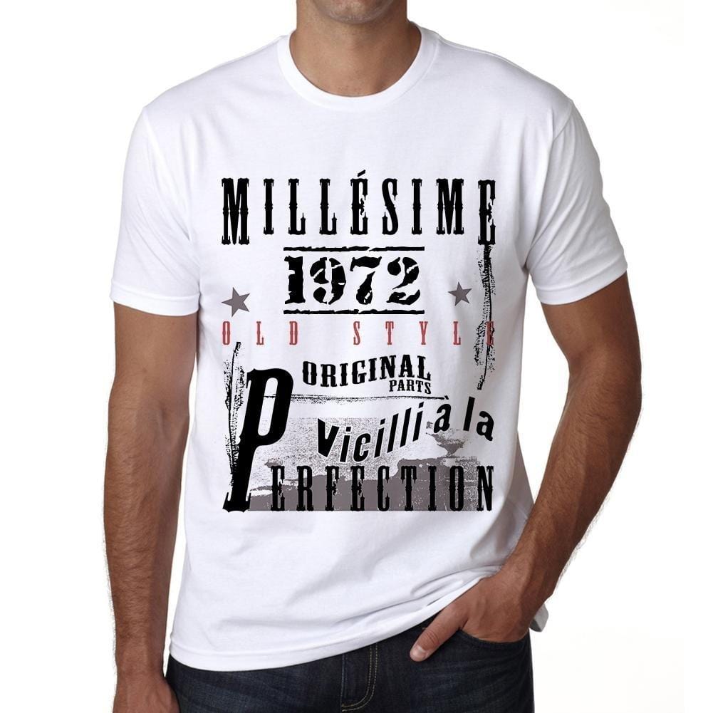 1972,Cadeaux,Anniversaire,Manches Courtes,Blanc,Homme T-Shirt