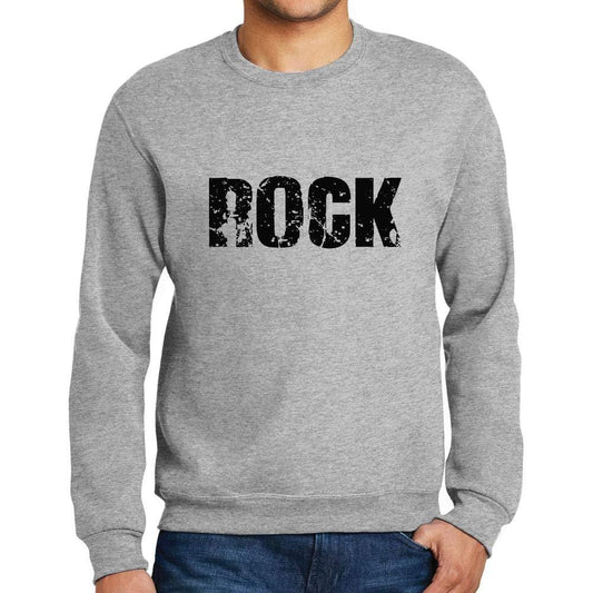 Homme Imprimé Graphique Sweat-Shirt Popular Words Rock Gris Chiné