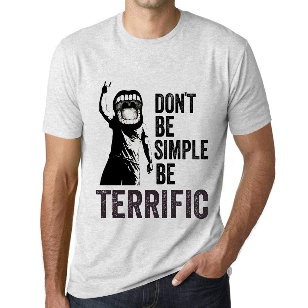 Ultrabasic Homme T-Shirt Graphique Don't Be Simple Be Terrific Blanc Chiné