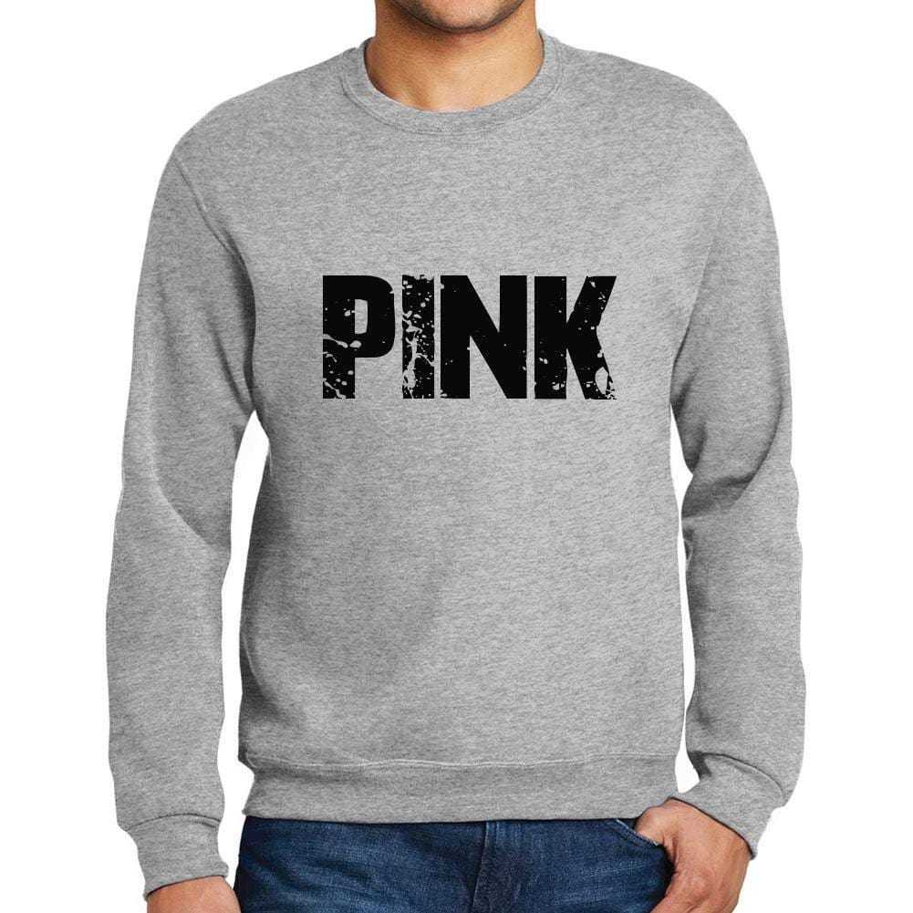 Ultrabasic Homme Imprimé Graphique Sweat-Shirt Popular Words Pink Gris Chiné