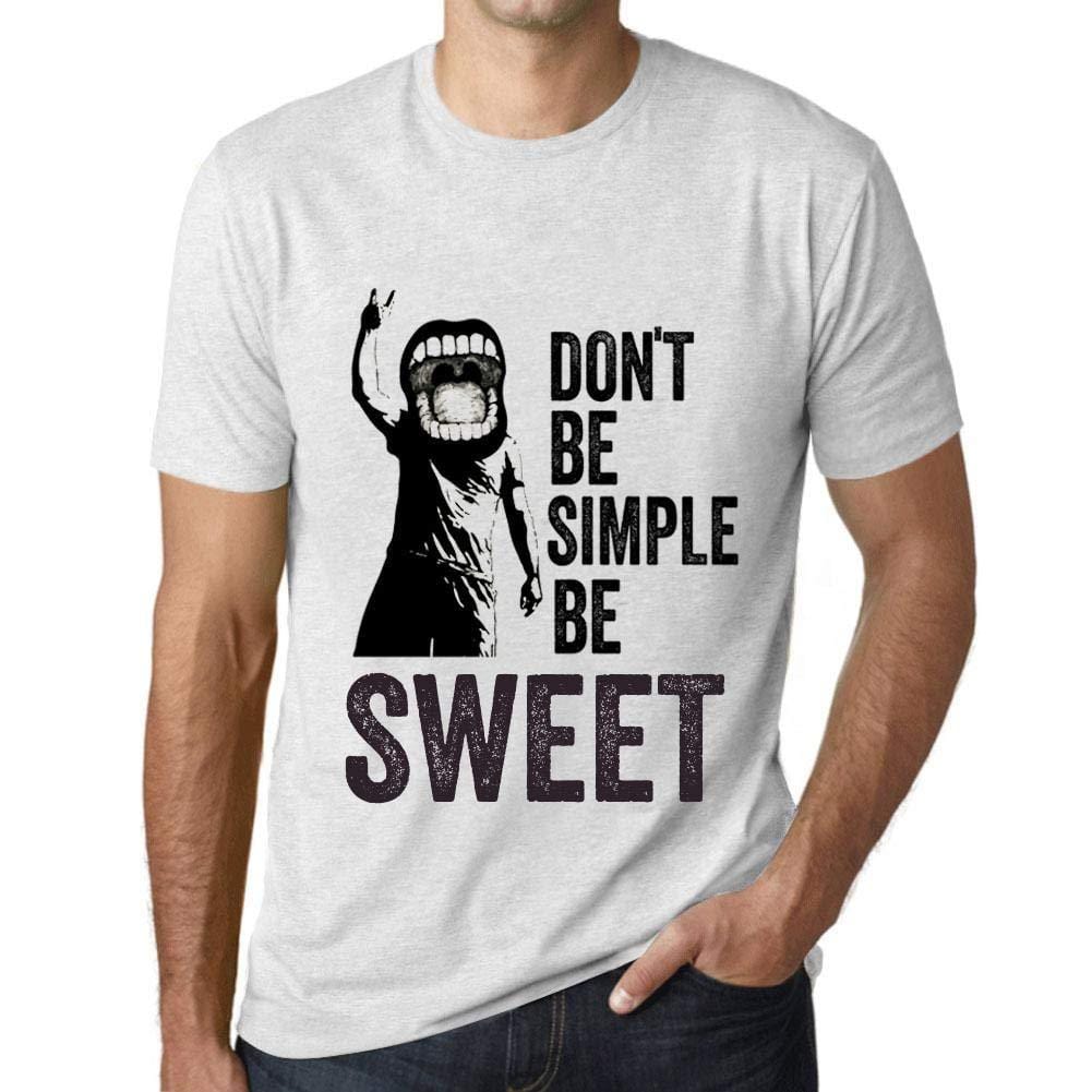 Ultrabasic Homme T-Shirt Graphique Don't Be Simple Be Sweet Blanc Chiné