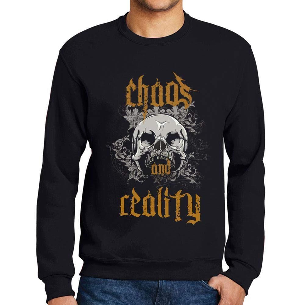 Ultrabasic - Homme Imprimé Graphique Sweat-Shirt Chaos and Reality Noir Profond