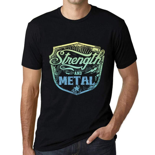 Homme T-Shirt Graphique Imprimé Vintage Tee Strength and Metal Noir Profond