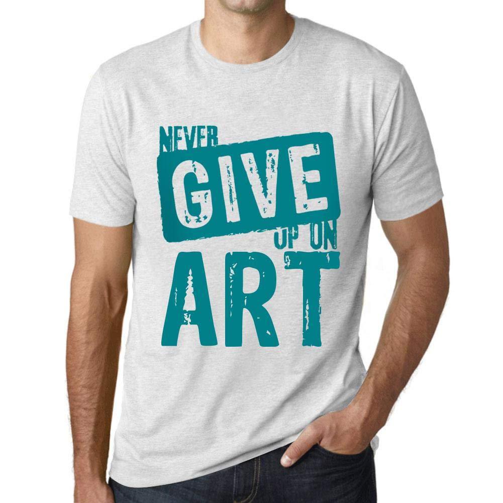 Ultrabasic Homme T-Shirt Graphique Never Give Up on Art Blanc Chiné