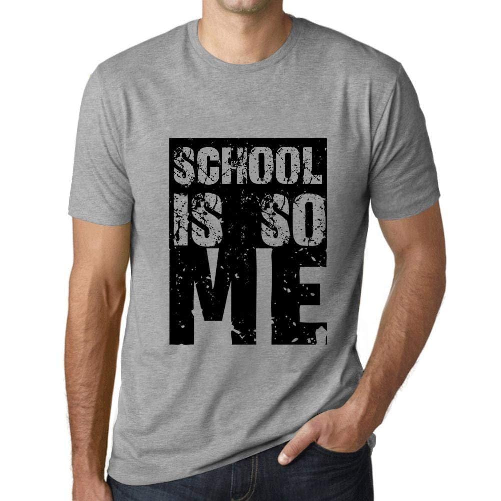 Homme T-Shirt Graphique School is So Me Gris Chiné