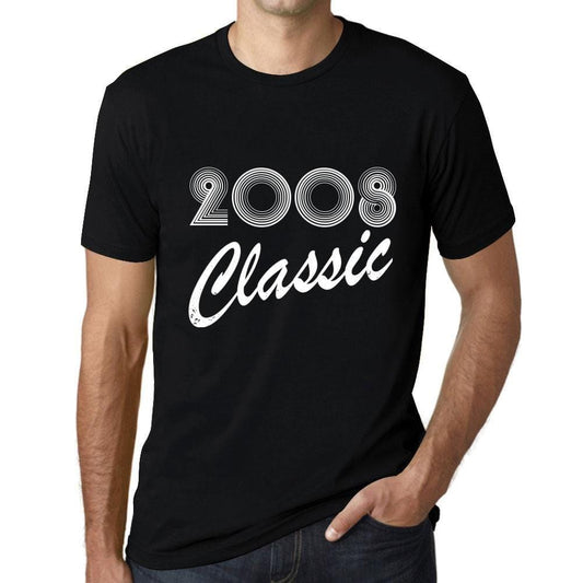 Ultrabasic - Homme T-Shirt Graphique Years Lines Classic 2008 Noir Profond