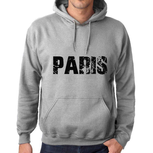 Ultrabasic Homme Femme Unisex Sweat à Capuche Hoodie Popular Words Paris Gris Chiné