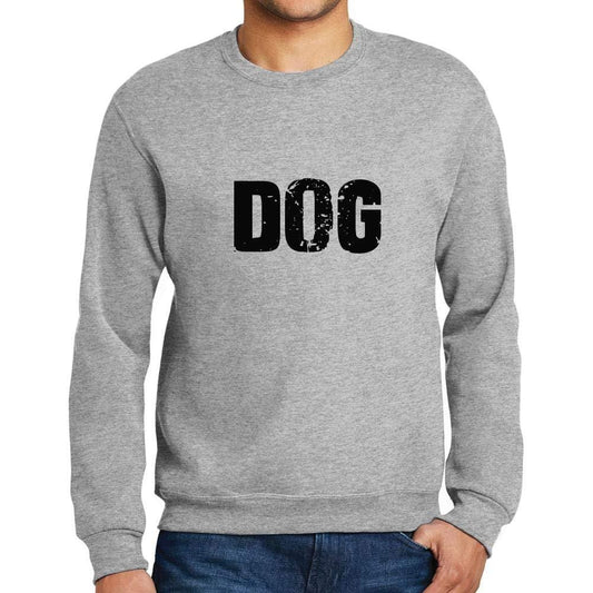 Ultrabasic Homme Imprimé Graphique Sweat-Shirt Popular Words Dog Gris Chiné