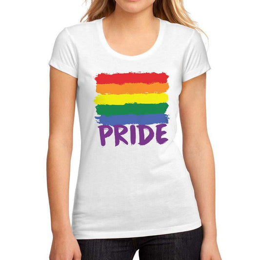 Femme Graphique Tee Shirt LGBT Pride Blanc
