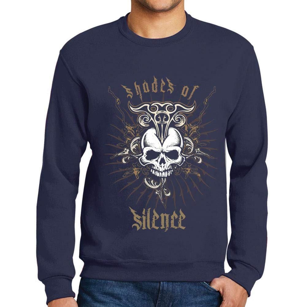 Ultrabasic - Homme Graphique Shades of Silence T-Shirt Imprimé Lettres Marine