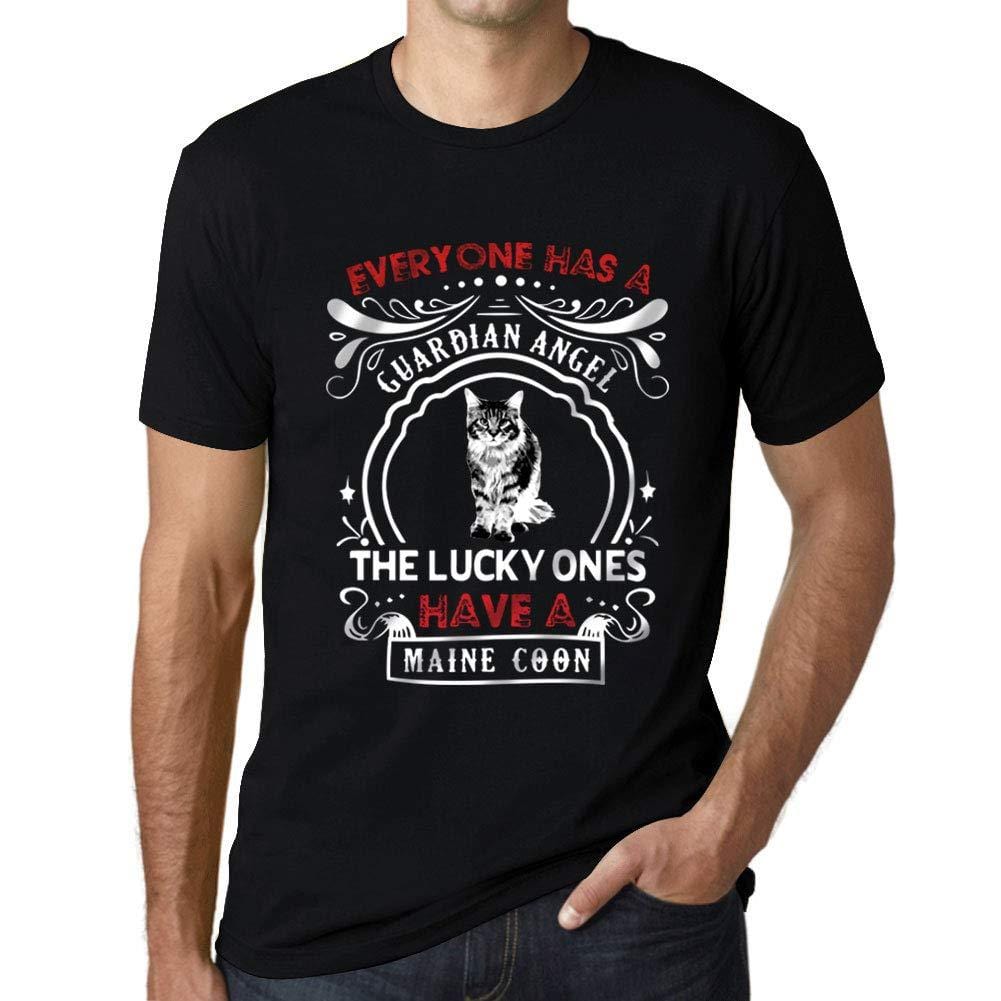 Homme T-Shirt Graphique Imprimé Vintage Tee Maine Coon Cat Noir Profond