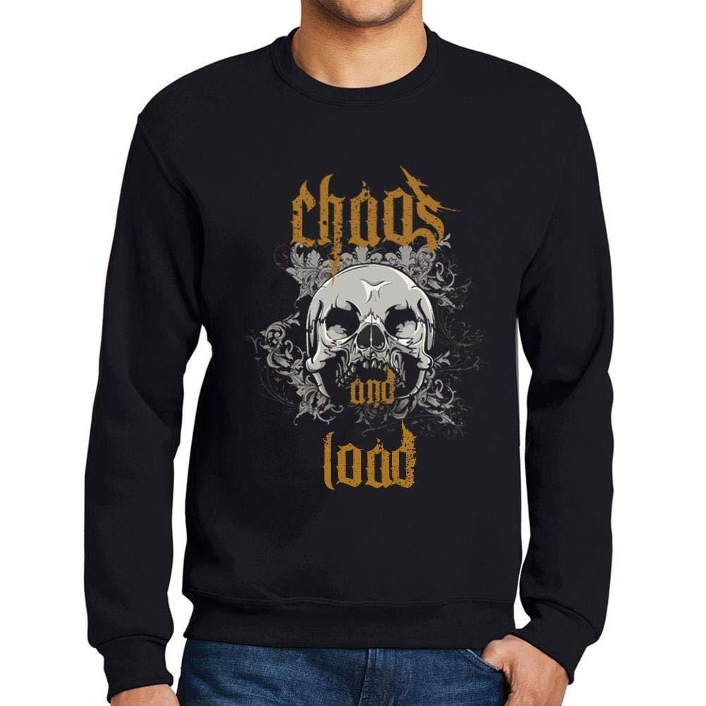 Ultrabasic - Homme Imprimé Graphique Sweat-Shirt Chaos and Load Noir Profond