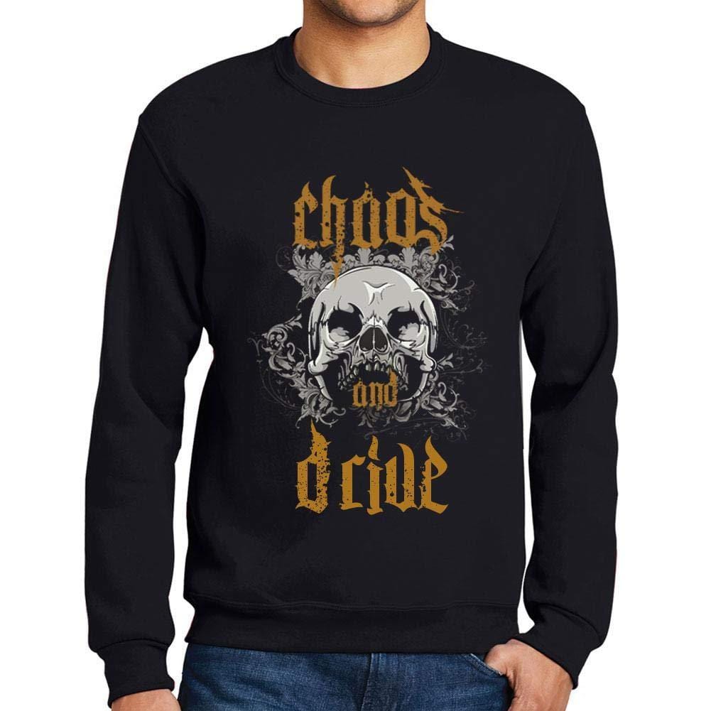 Ultrabasic - Homme Imprimé Graphique Sweat-Shirt Chaos and Drive Noir Profond