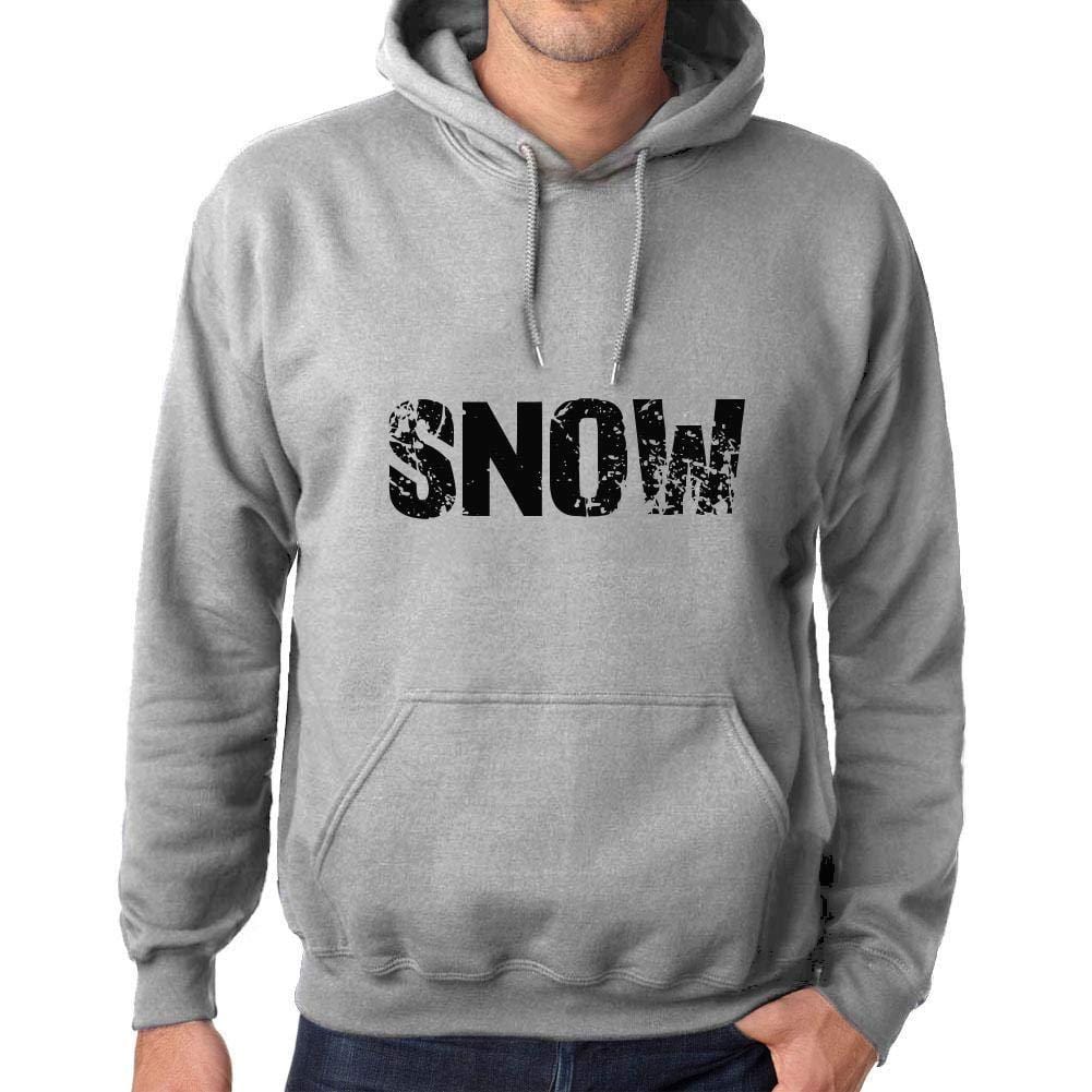 Ultrabasic Homme Femme Unisex Sweat à Capuche Hoodie Popular Words Snow Gris Chiné