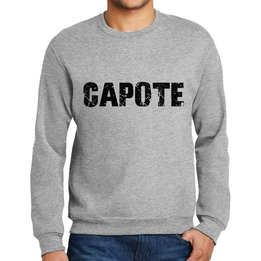 Ultrabasic Homme Imprimé Graphique Sweat-Shirt Popular Words Capote Gris Chiné