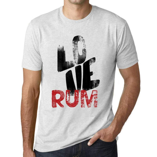 Ultrabasic - Homme T-Shirt Graphique Love Rum† Blanc Chiné