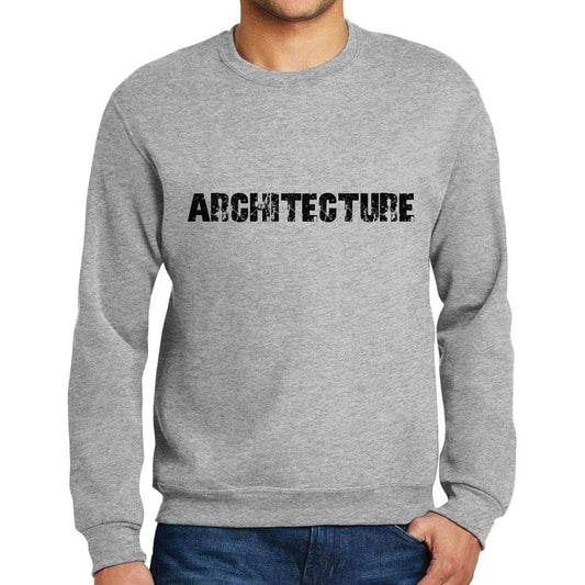 Ultrabasic Homme Imprimé Graphique Sweat-Shirt Popular Words Architecture Gris Chiné