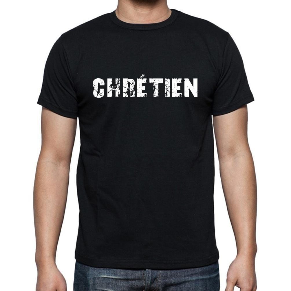 chrétien, t-Shirt pour Homme, en Coton, col Rond, Noir