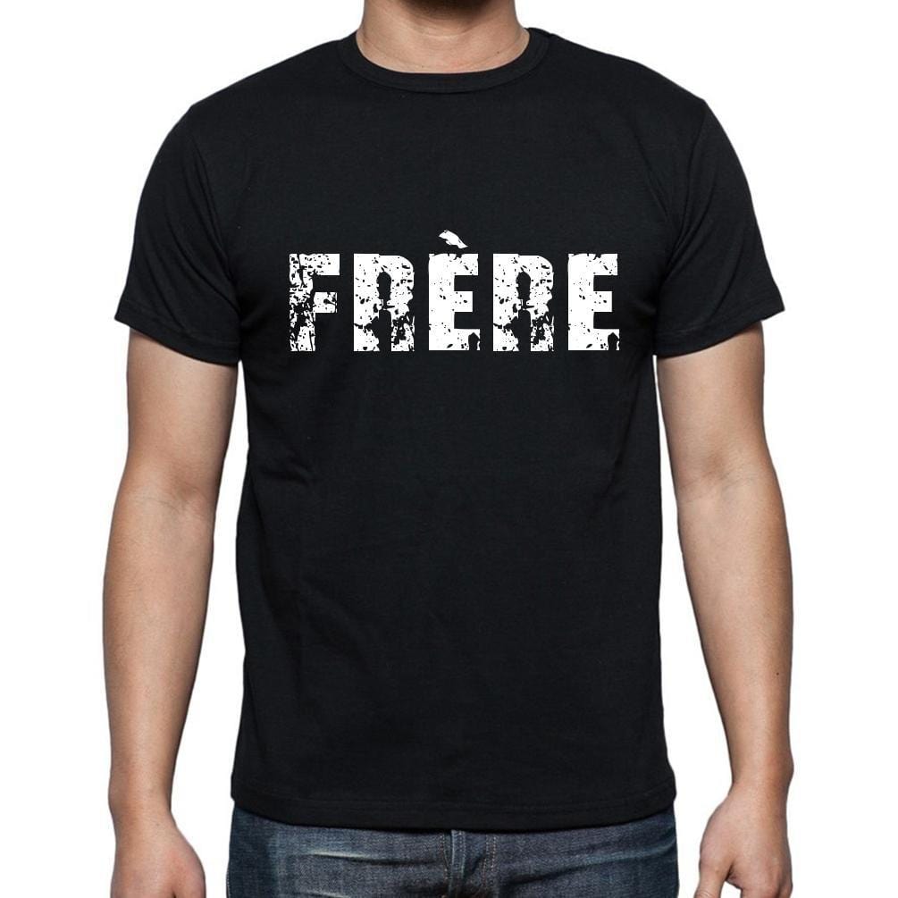 frère, t-Shirt pour Homme, en Coton, col Rond, Noir