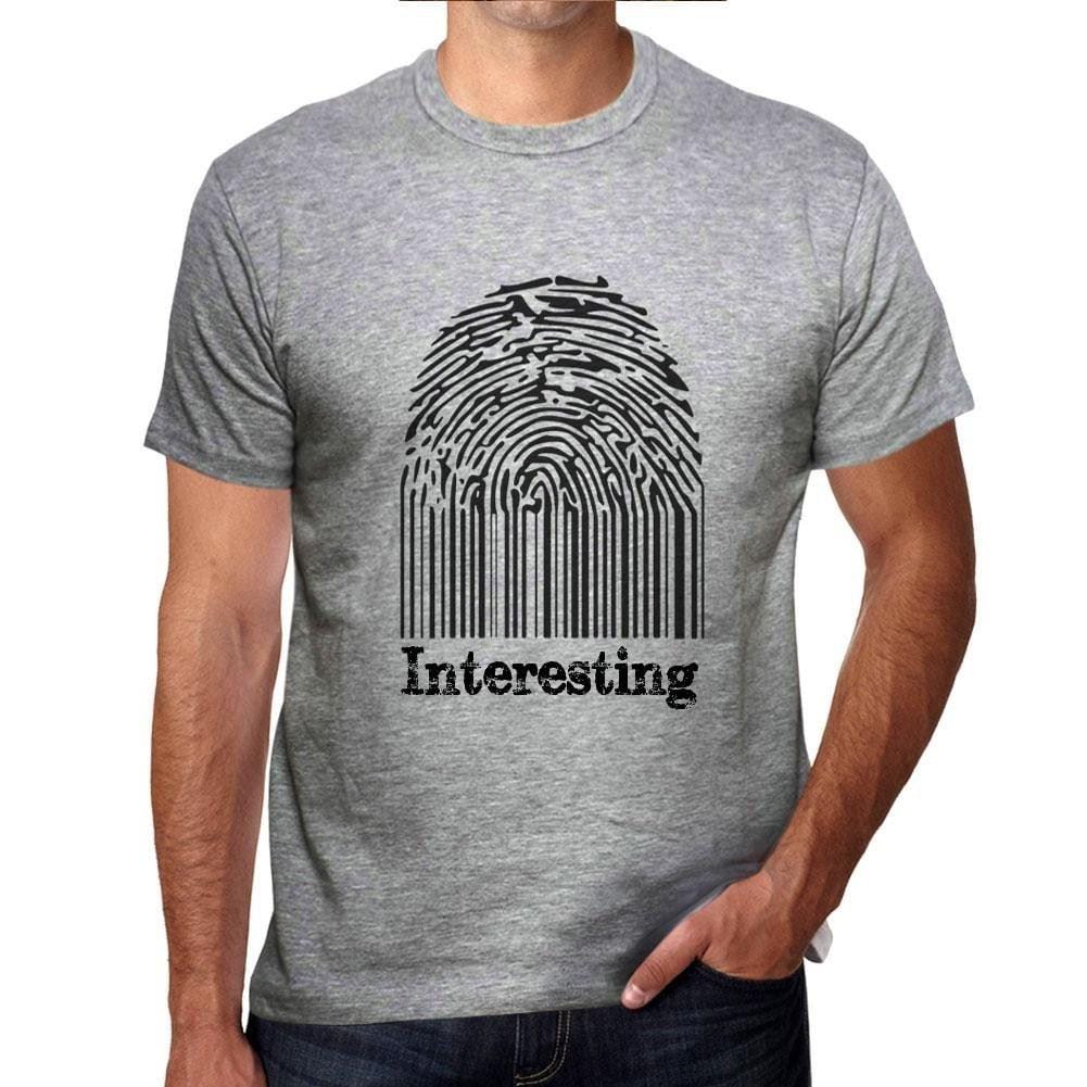 Interesting Fingerprint, Grey, Men's Short Sleeve Round Neck T-shirt, gift t-shirt 00309